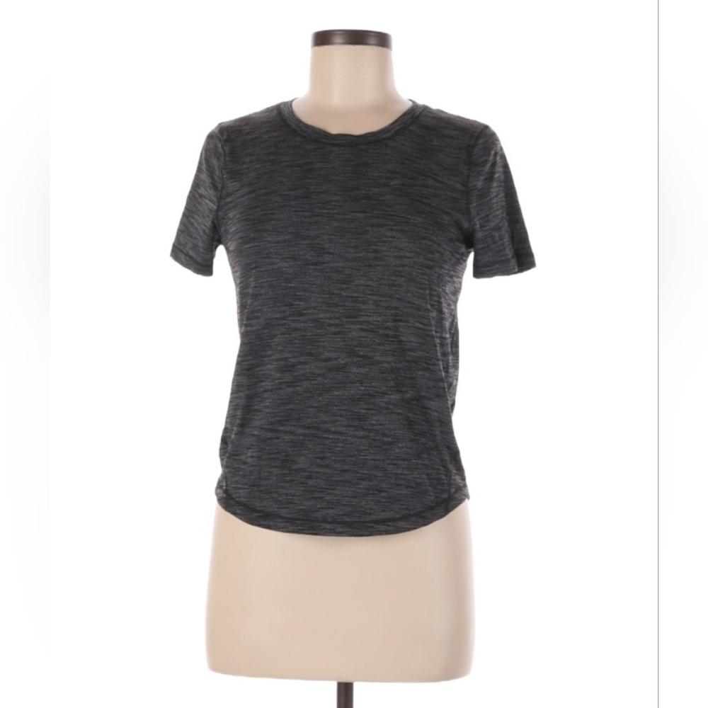 Lululemon Long Distance Charcoal Space Dye T-Shirt Grey Size 8